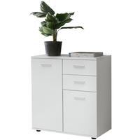 KOMMODE – Weiß, 71x78x35,5 cm, Türen und Schubladen, matt - Weiß, Kunststoff (71/78/36cm) - KADIMA DESIGN