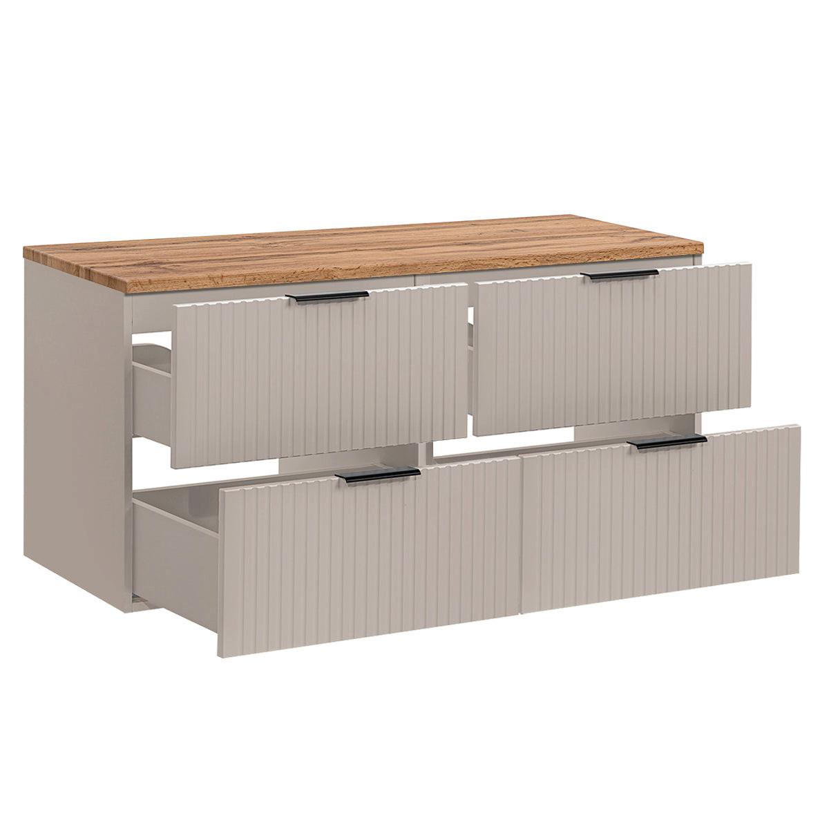 WASCHTISCHUNTERSCHRANK 120.8cm Adriel Kaschmir und Holz - Beige, Holzwerkstoff (120.8/59/46cm) - Petits-meubles