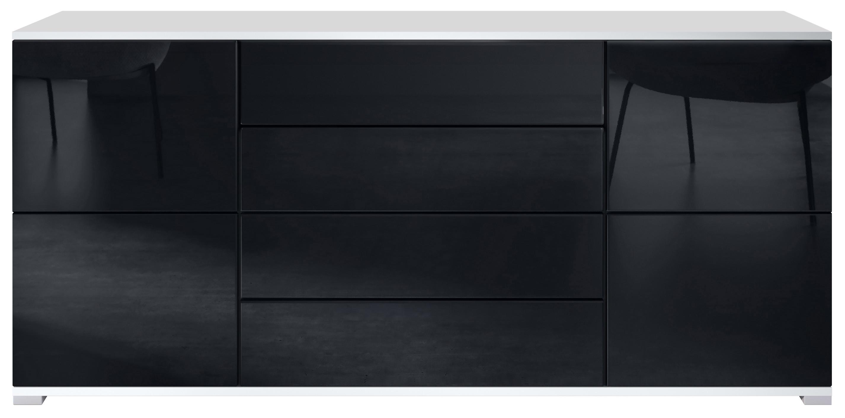 SIDEBOARD Rova Schwarz Hochglanz - Schwarz Hochglanz, Holzwerkstoff (166.5/75.5/35cm) - Vladon