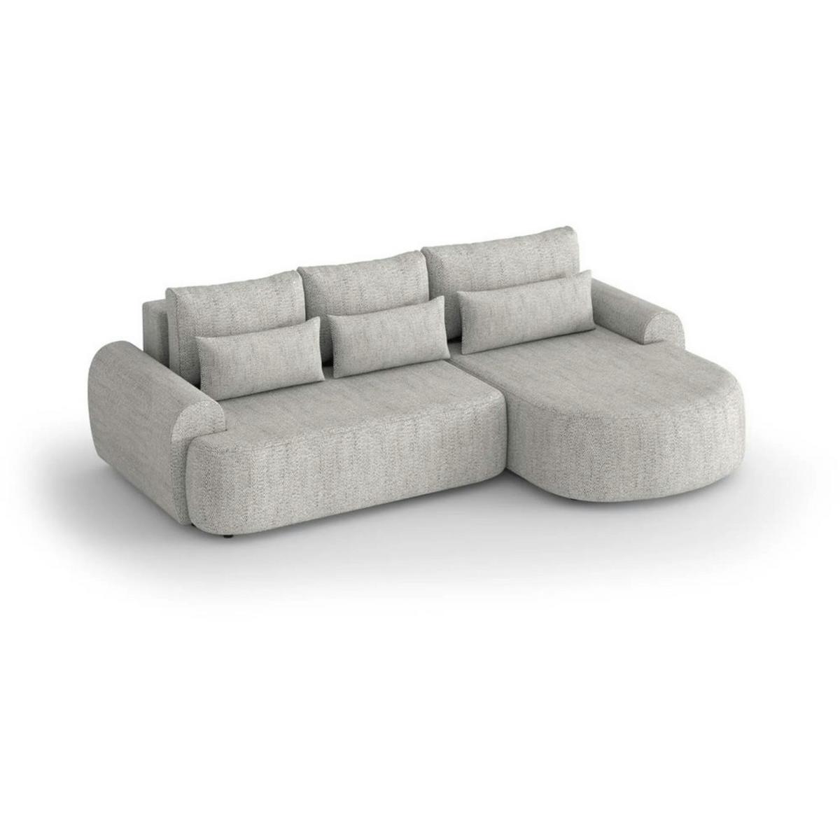ECKSCHLAFSOFA Olivio L Beige - Beige/Schwarz, Kunststoff/Textil (266/170cm) - Beautysofa