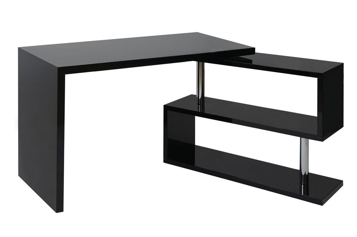 ECKSCHREIBTISCH rechteckig Hochglanz Schwarz - Schwarz Hochglanz, Holzwerkstoff (60/120/76cm) - MCW