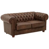 SOFA 2-Sitzer Kalea Echtleder (Antikoptik) braun - Braun, Leder (172/76/98cm) - 58aufmkessel