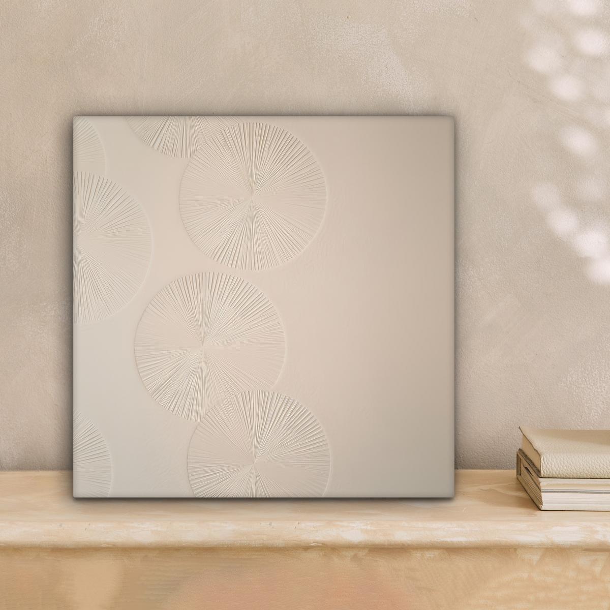 LEINWANDBILD Japandi - Beige - Modern Deko Wohnzimmer 20x20 cm - Ecru, Textil (20/20cm) - MuchoWow