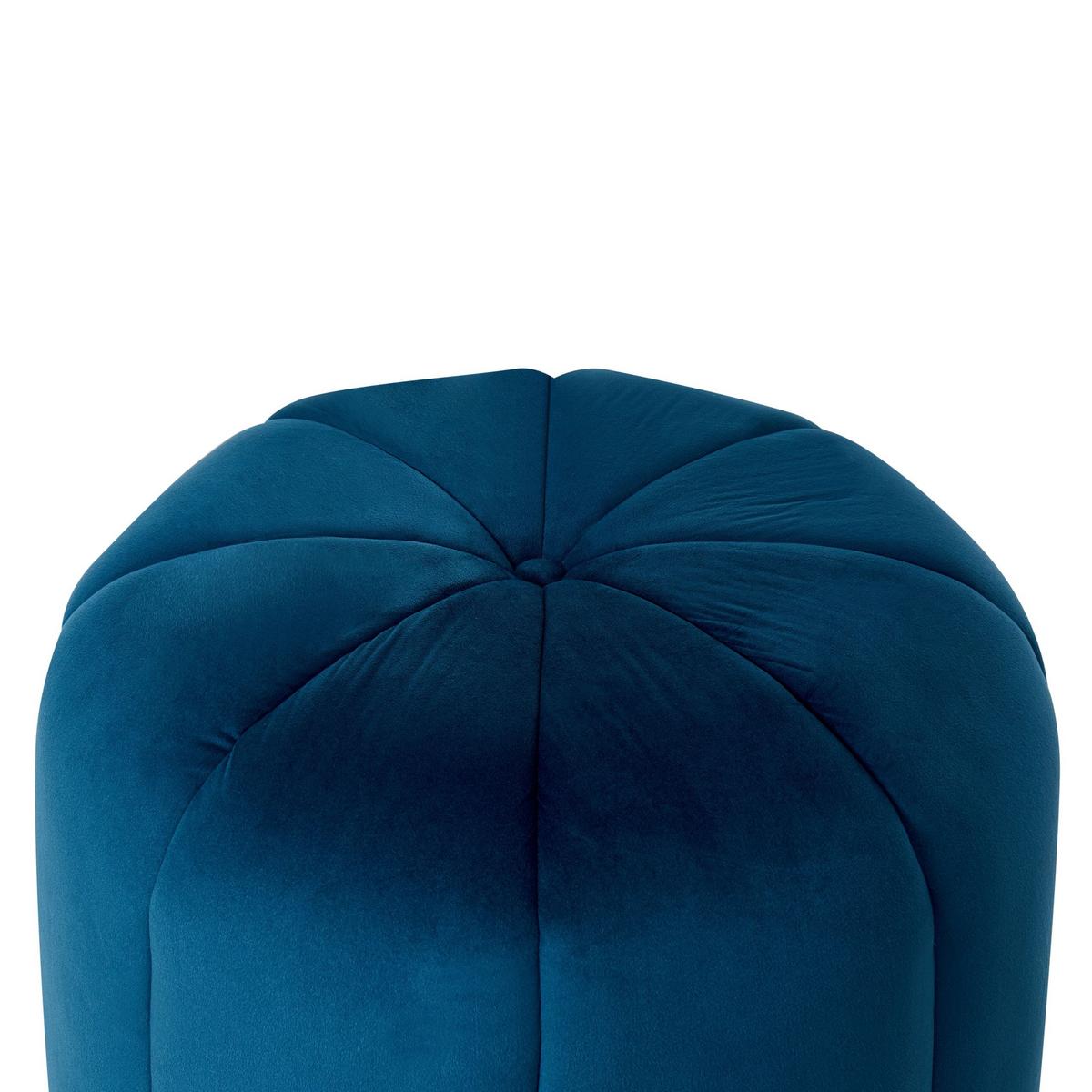 POUF Samtstoff Blau Selby - Blau, Textil (40/46/40cm) - Beliani