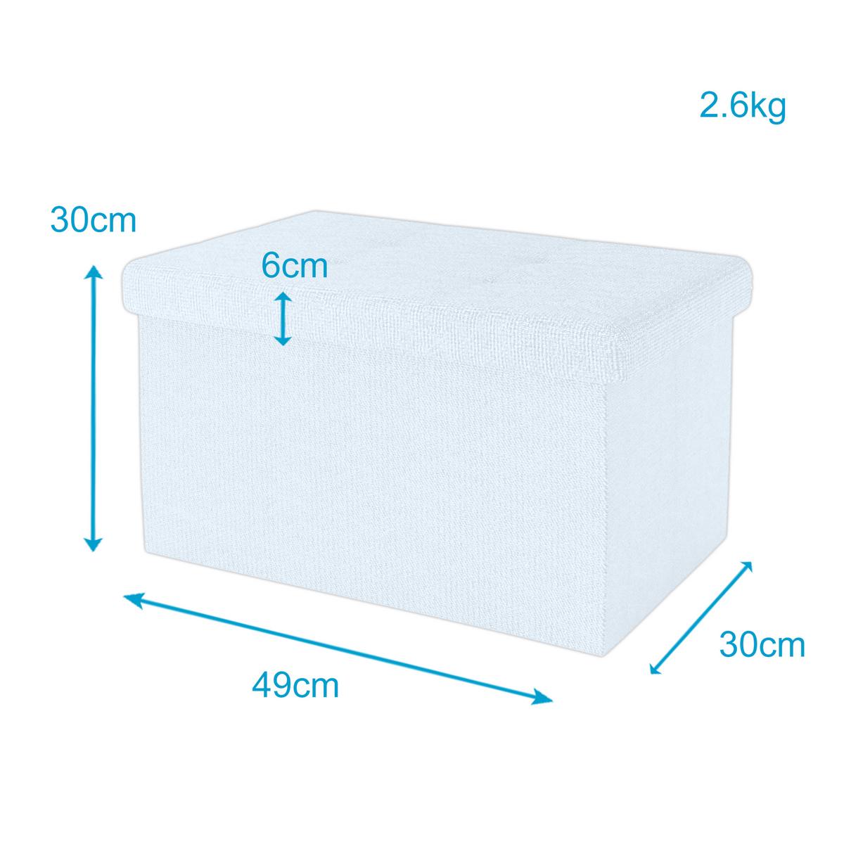 SITZBANK Faltbar mit Stauraum 49/30/30 cm (Weiß) - Weiß, Textil (30/30/49cm) - Intirilife