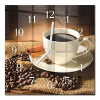 WANDUHR aus Glas 30x30 cm - Kaffee - Braun, Glas (30/30/0.4cm) - TULUP