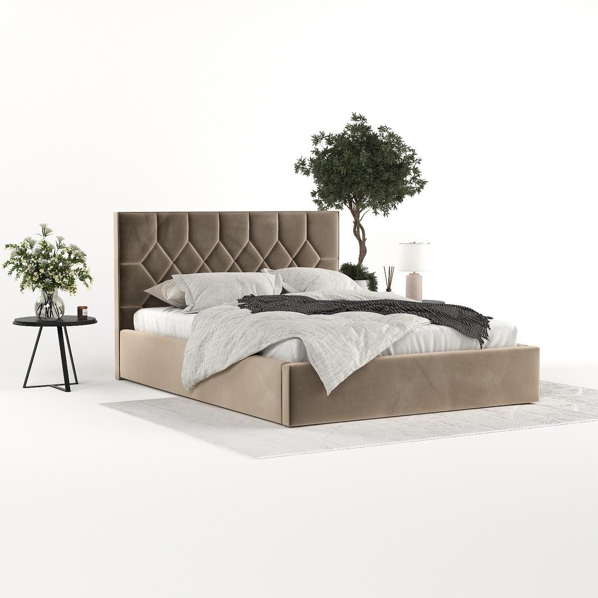 POLSTERBETT Brisa 180/200 cm Taupe im Paros Stoff - Taupe/Schwarz, Holz/Holzwerkstoff (180/200cm) - AltaBeds