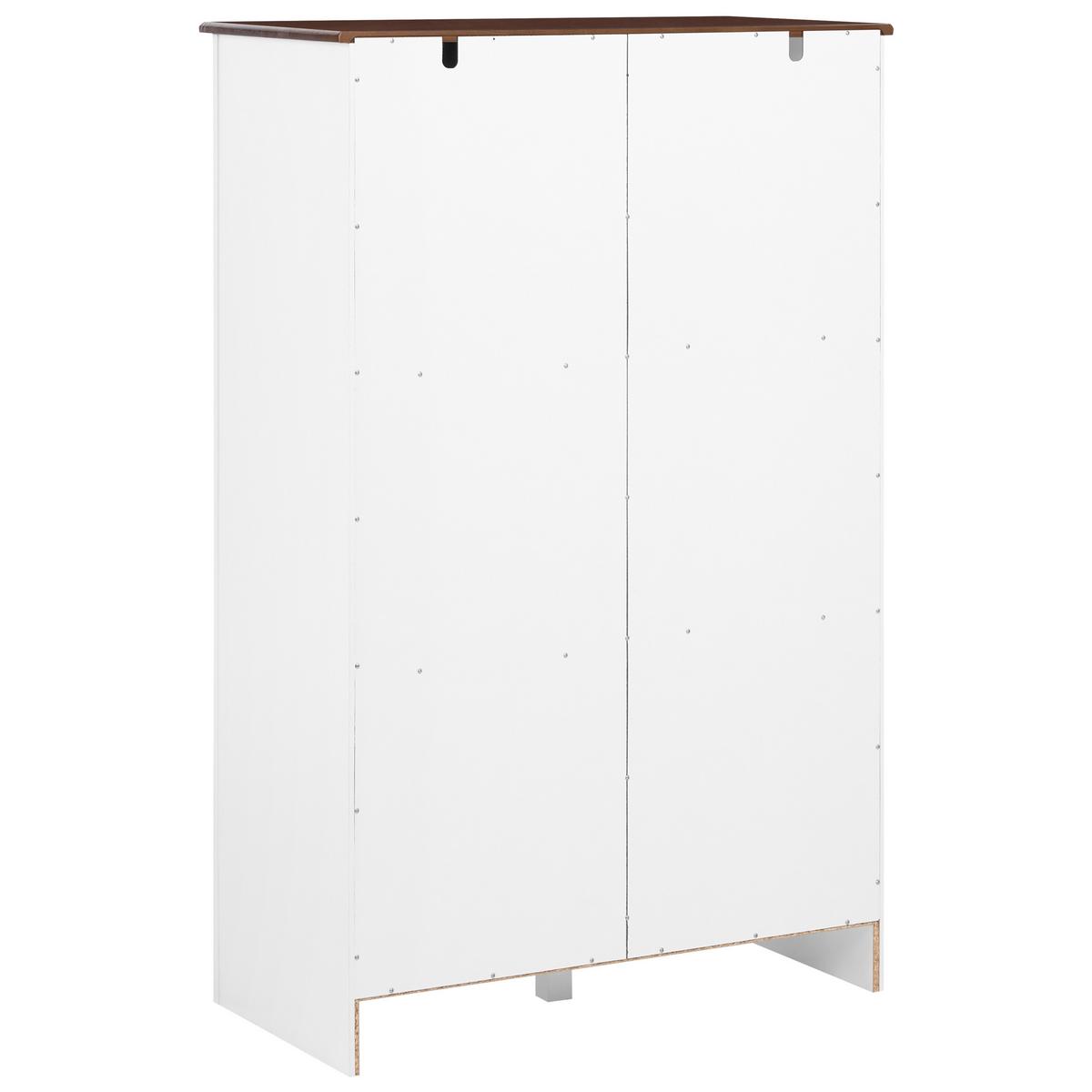 VITRINE 80 cm Weiß Pimba - Dunkelbraun, Holzwerkstoff (80/125/40cm) - Beliani