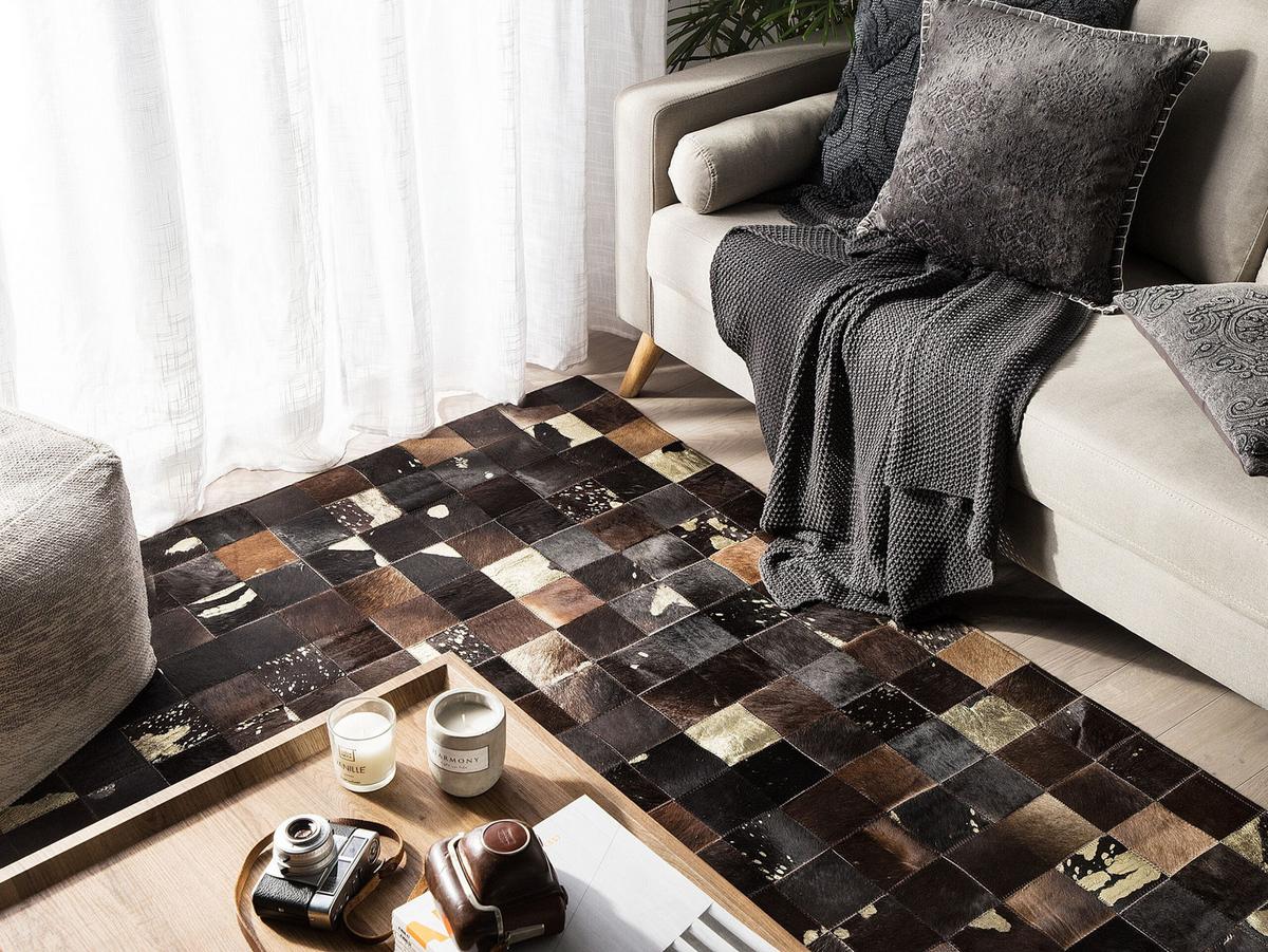 KURZFLOR-TEPPICH Bandirma 200/140 cm - Braun, Fell (140/200cm) - Beliani