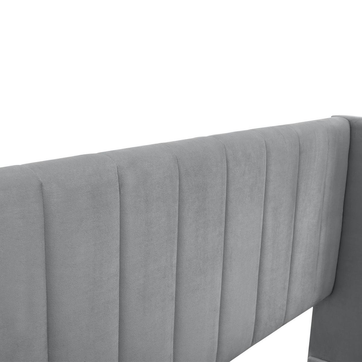 POLSTERBETT Savona mit Matratze 120 x 200 cm hellgrau - Hellgrau, Holzwerkstoff (120/200cm) - Juskys