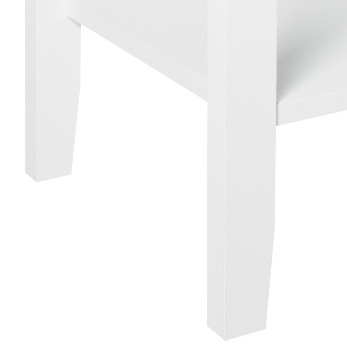 NACHTTISCH mit 1 Schublade Weiß Assisi - Weiß, Holzwerkstoff (35/48/62cm) - Beliani