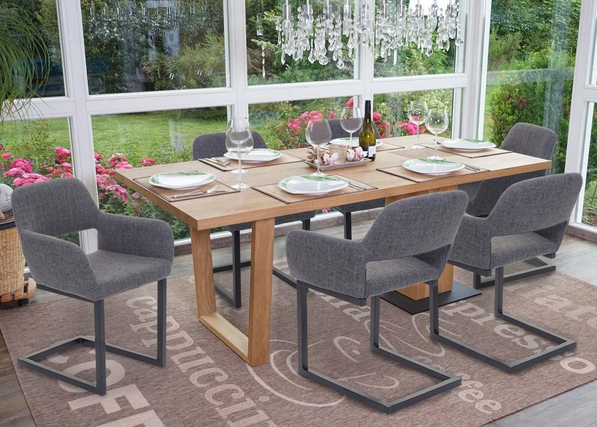 ESSZIMMERSTUHL Anthrazit 6er-Set - Anthrazit/Grau, Textil (58/80/55cm) - MCW