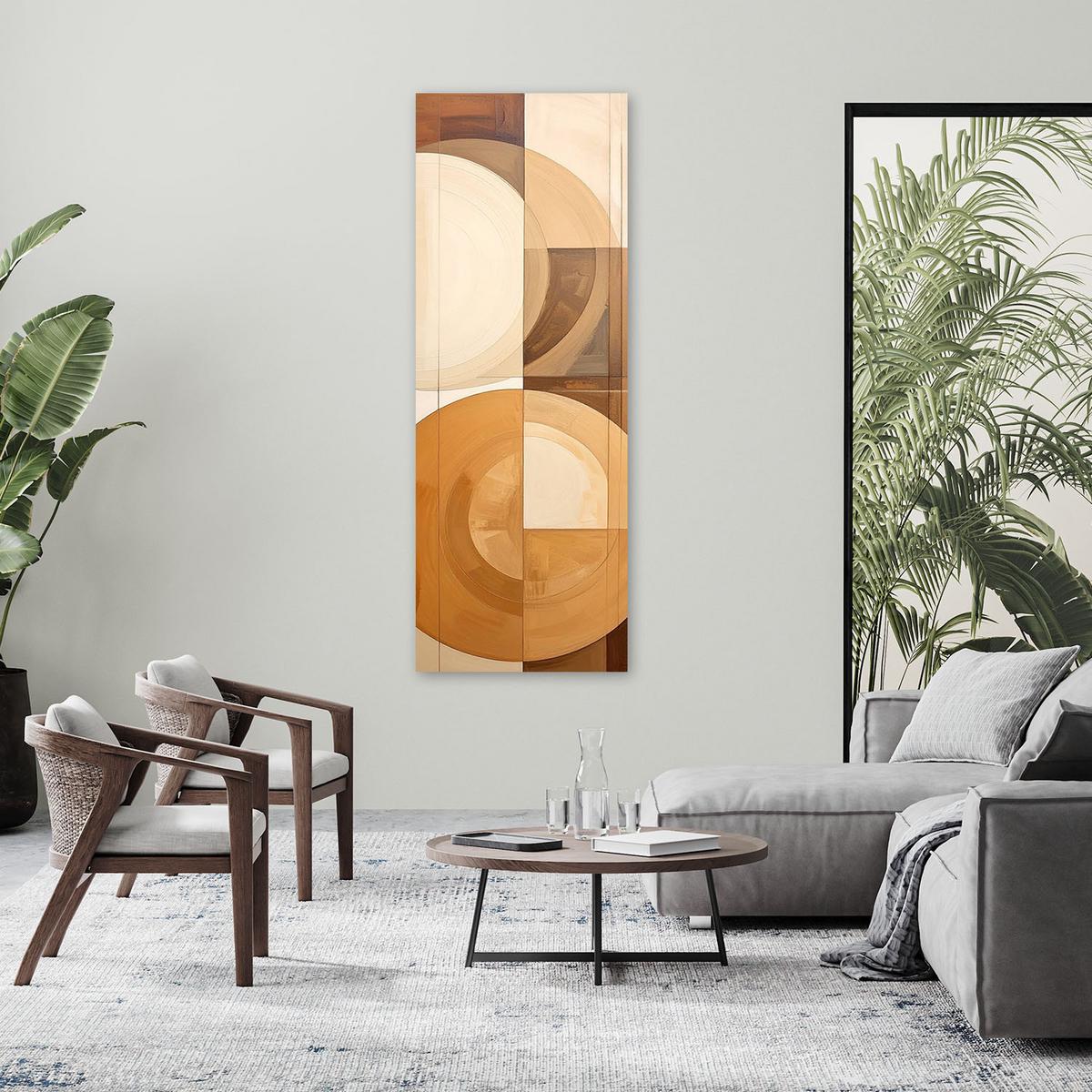 LEINWANDBILD 3D und geometrisch 30x90cm - Beige, Textil (30/90cm) - Feeby
