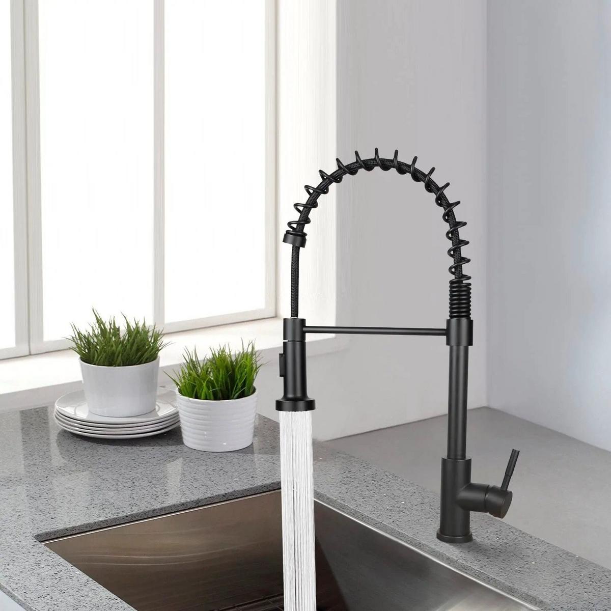 KÜCHENARMATUR THERESA 24/6/55 cm - Schwarz, Metall (6/55/24cm) - Nettlife