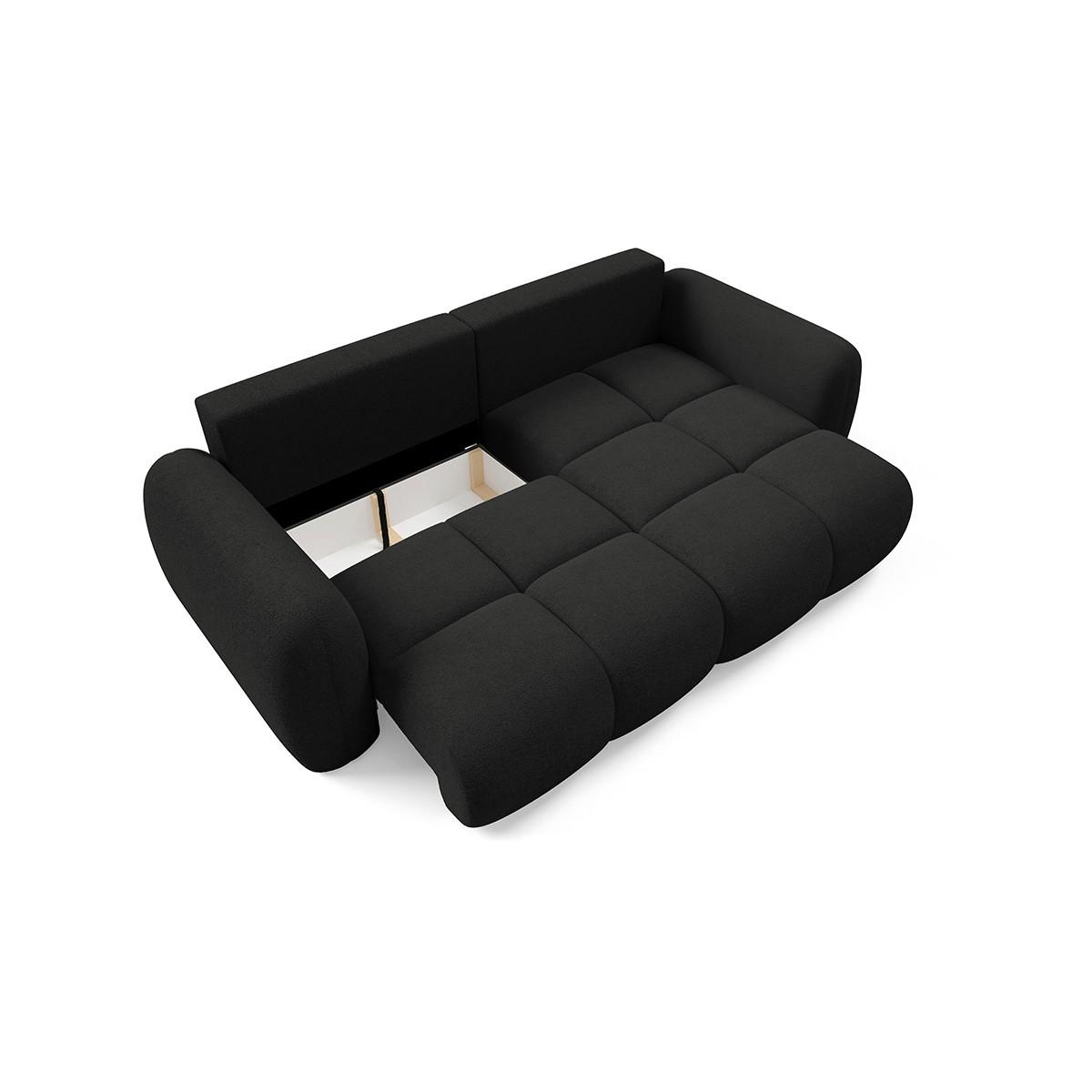 ECKSOFA Livio 3 Sitzplätze Schwarz - Schwarz, Holz (270/165cm) - Petits-meubles