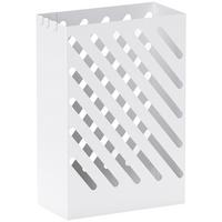 SCHIRMSTÄNDER Regenschirmständer mit 4 Haken und Wasserauffangschale Weiß - Weiß, Metall (14/41/28cm) - HOMCOM