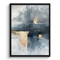 POSTER MIT RAHMEN Kunst - Grau - Gold - Abstrakt Posterleiste 60x80 cm - Dunkelgrau, Papier (60/80cm) - MuchoWow