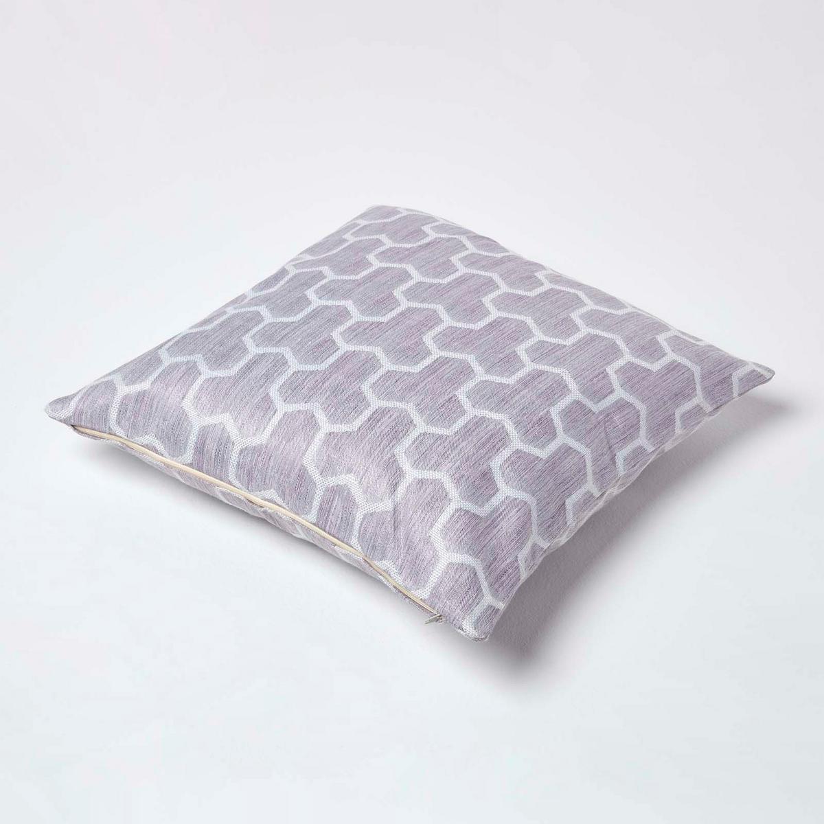KISSENHÜLLE Jacquard geometrisch 45/45 cm - Flieder, Textil (45/45cm) - Homescapes