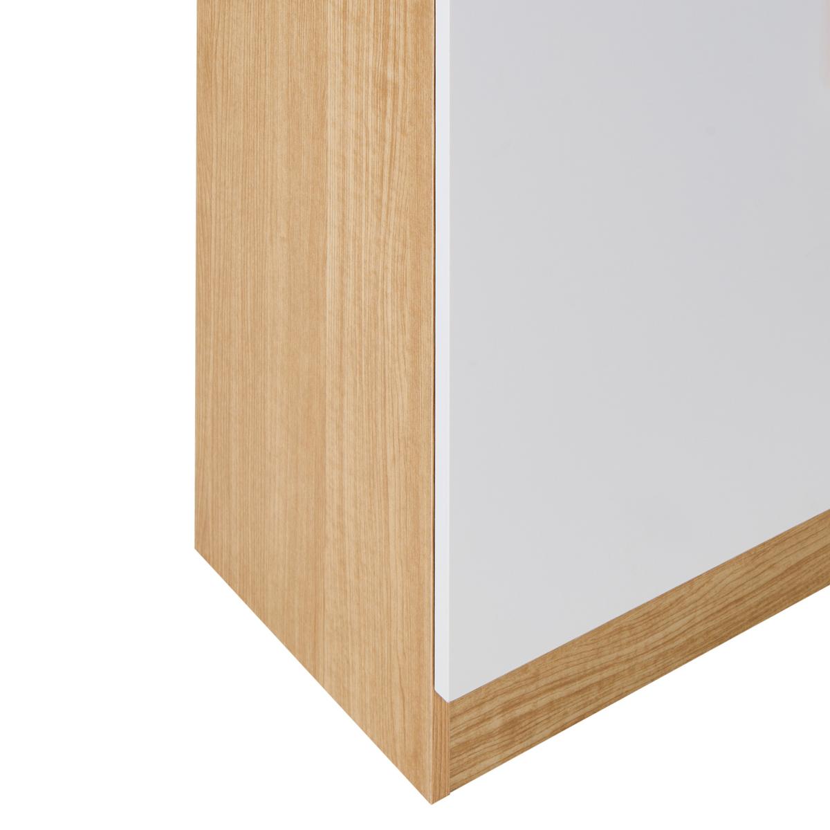 VITRINE mit Glastüren 80 cm Weiß Cygnet - Hellbraun, Holzwerkstoff (80/182/34cm) - Beliani