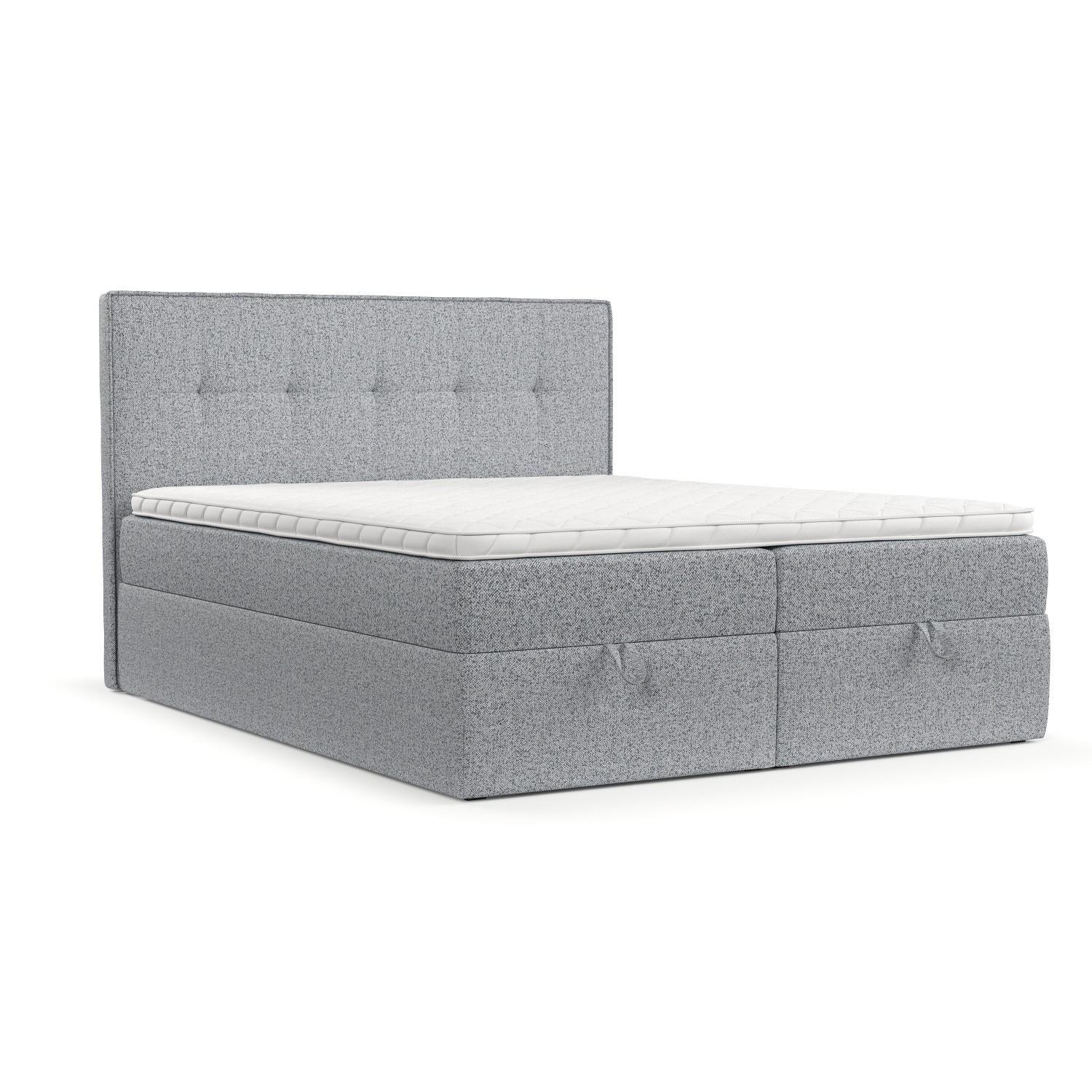 BOXBETT Tivra 180/200 cm Grau im Riva Stoff - Schwarz/Grau, Holz/Holzwerkstoff (180/200cm) - AltaBeds