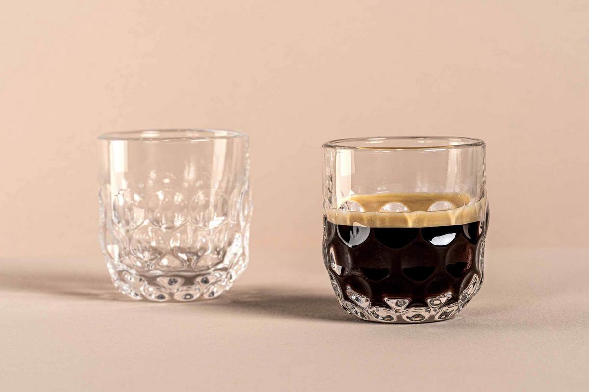 ESPRESSOGLÄSER MIT UNTERSETZER Gocce transparent 60 ml 12-tlg. - Transparent, Glas (0.06L) - Leonardo Living