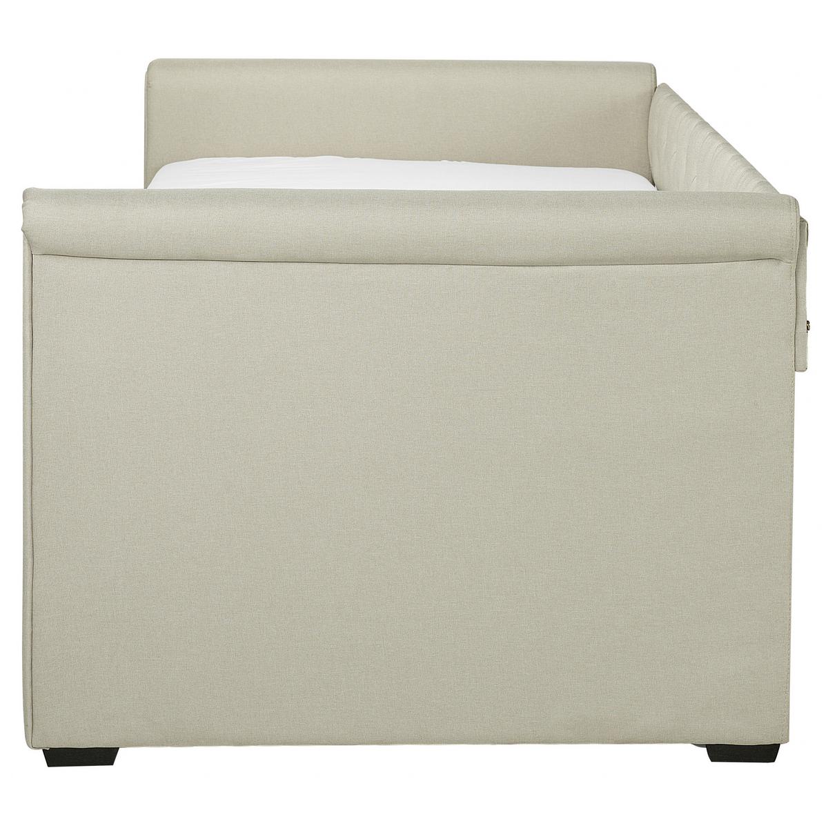 TAGESBETT 90/200cm Beige Libourne - Beige, Textil (90/200cm) - Beliani