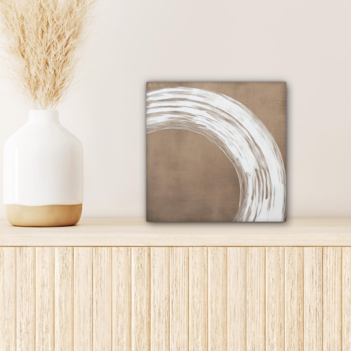 LEINWANDBILD Farbe - Braun - Japandi Deko Wohnzimmer 20x20 cm - Kupferfarben, Textil (20/20cm) - MuchoWow