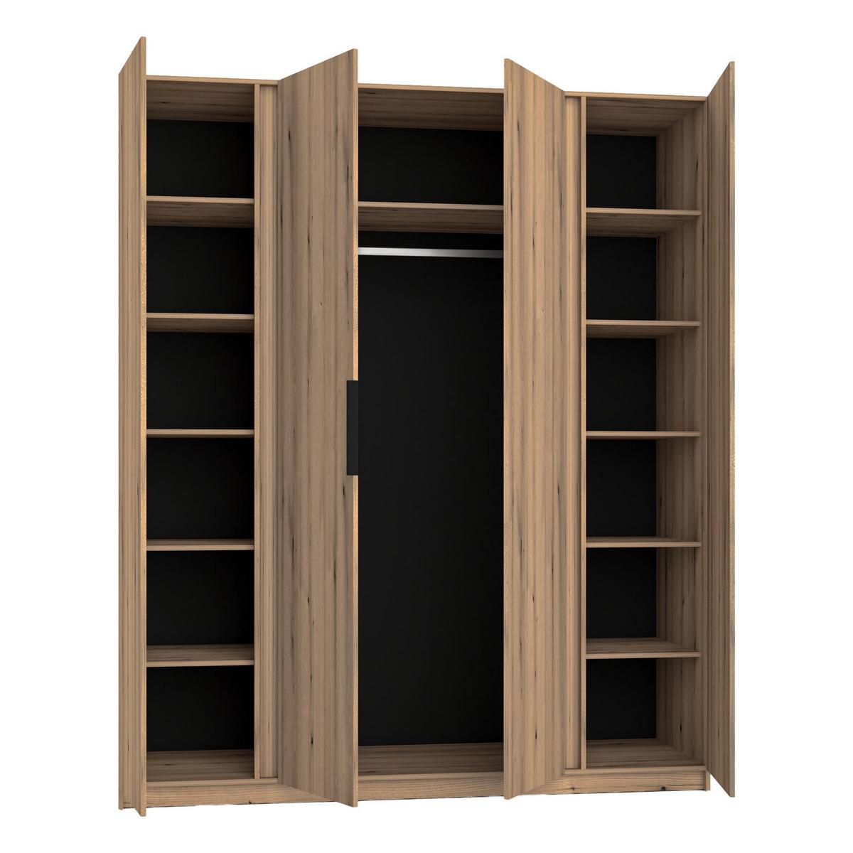 KLEIDERSCHRANK Nehir Eiche Evoke 200 cm - 4T Modern - Eichefarben, Holzwerkstoff/Kunststoff (200/239/61.9cm) - AX Living