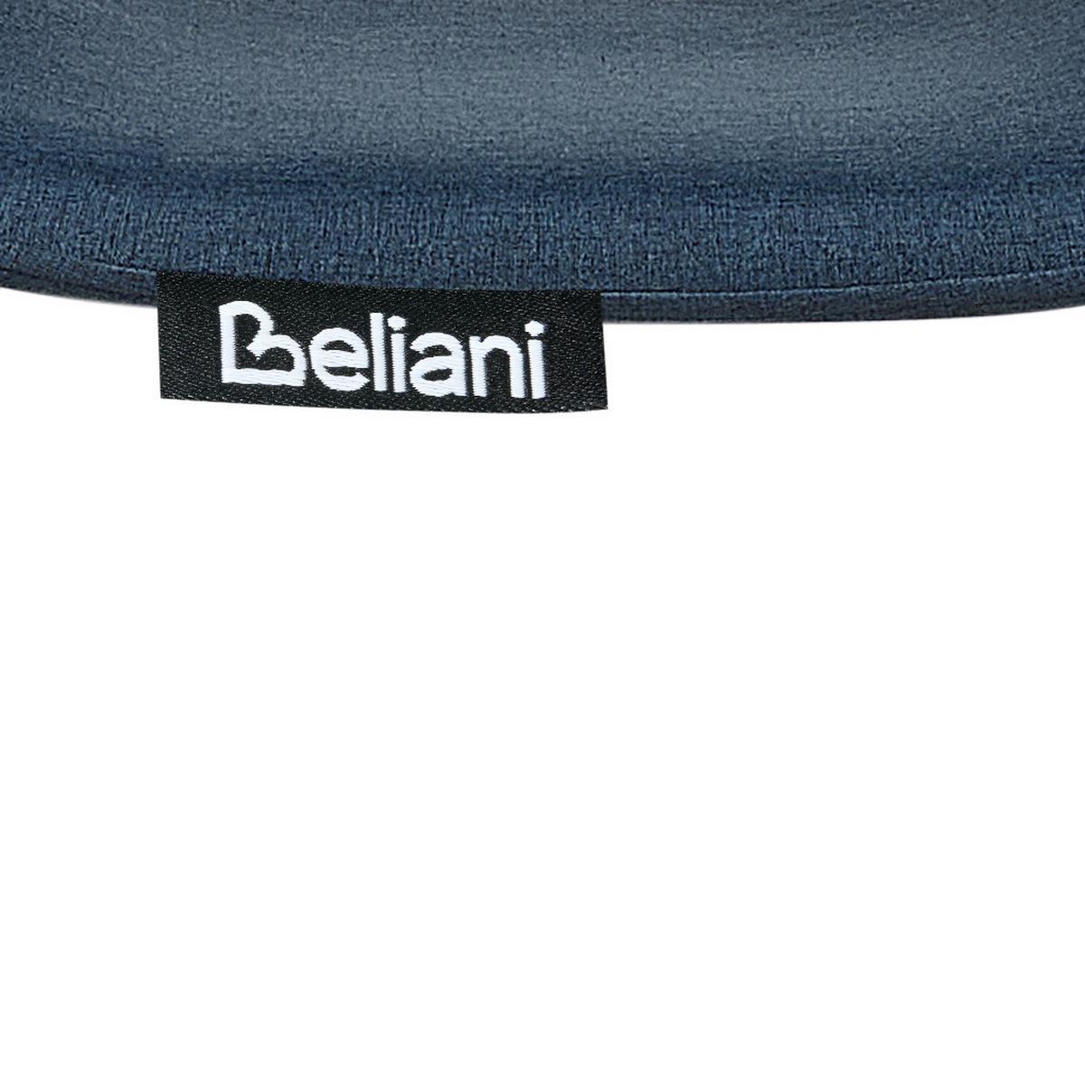 ESSZIMMERSTUHL 2er-Set Stoff dunkelblau/schwarz Elma - Blau/Schwarz, Textil (63/76/50cm) - Beliani