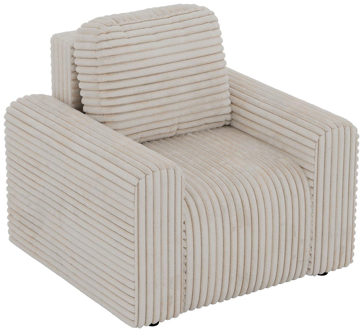 SESSEL NESSARO - Beige Cord - Beige/Schwarz, Kunststoff/Textil (96/94/90cm) - MKS