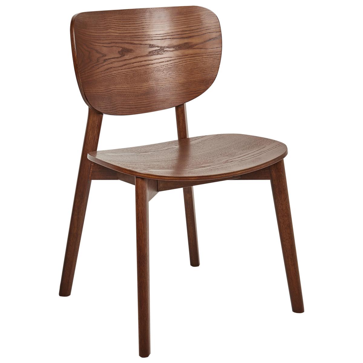 ESSZIMMERSTUHL 2er-Set Holz Dunkelbraun Overly - Dunkelbraun, Holz (49/80/47cm) - Beliani