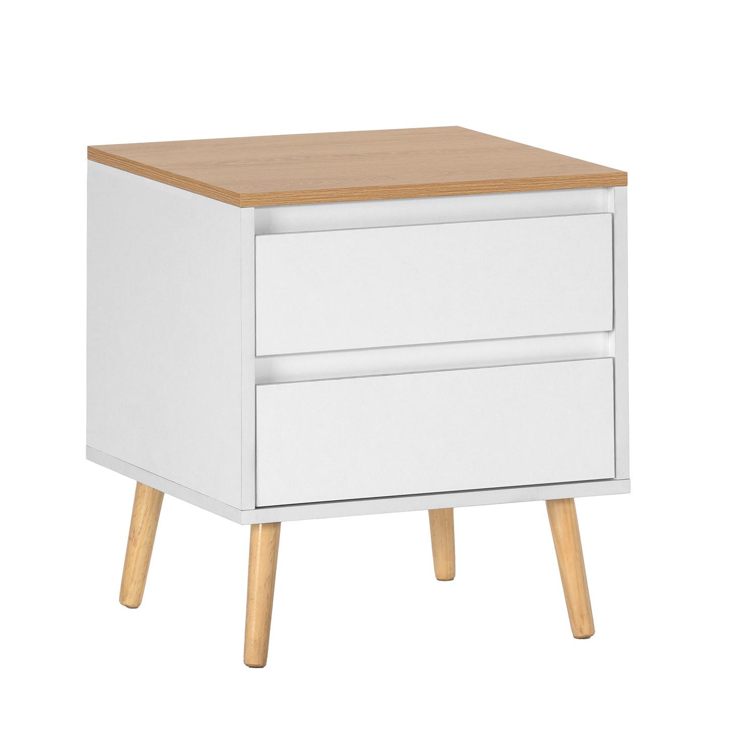 NACHTTISCH Desi 2 schubladen Weiß - Weiß, Holzwerkstoff (45/50/40cm) - VS Venta-stock