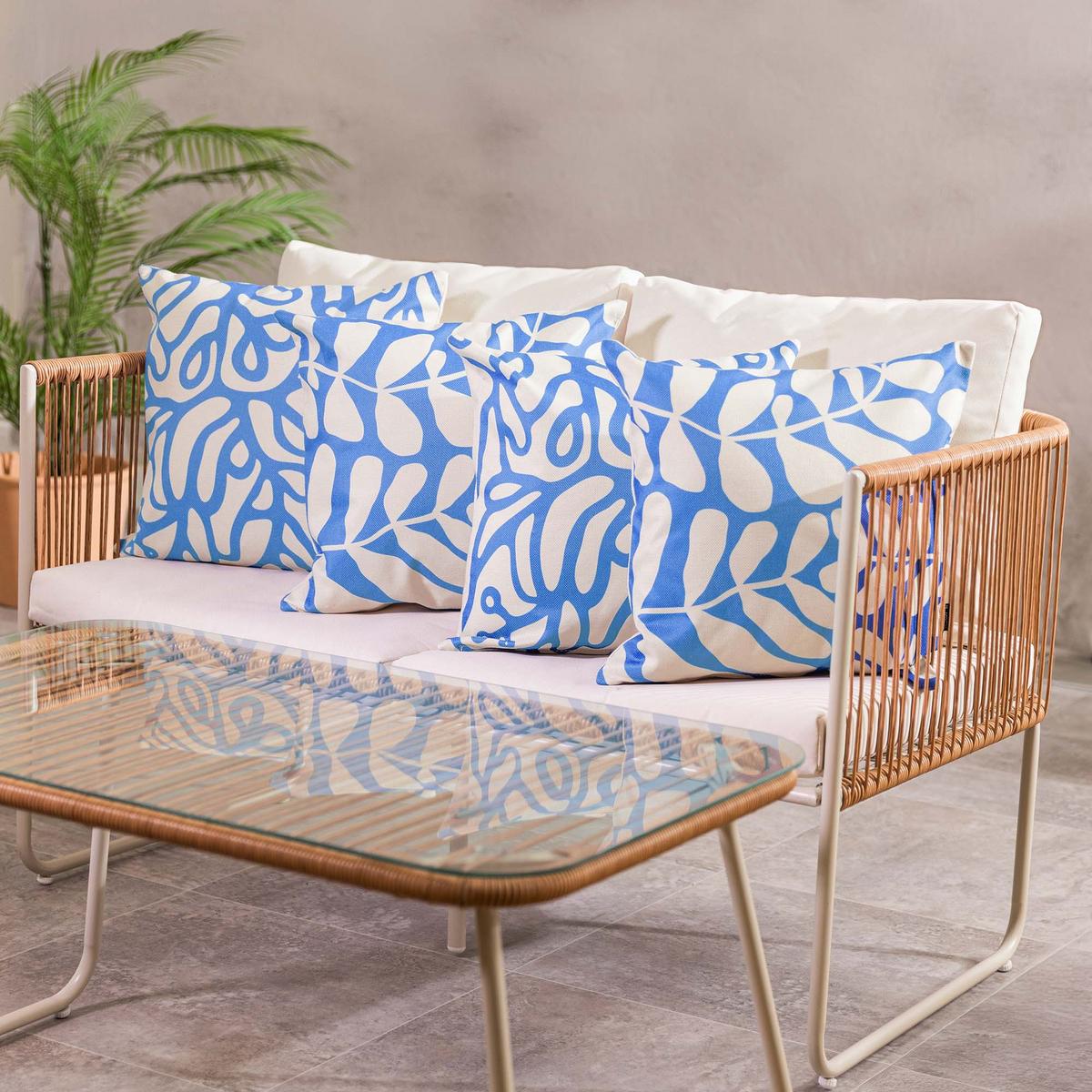OUTDOORKISSEN 4er Set - Blau, Textil (43/43cm) - icon