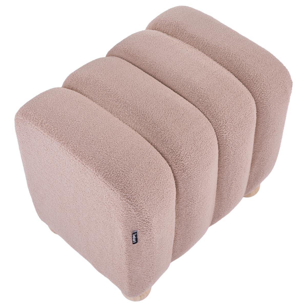POUF Bouclé Beige Idyllwild - Beige, Textil (49/45/39cm) - Beliani