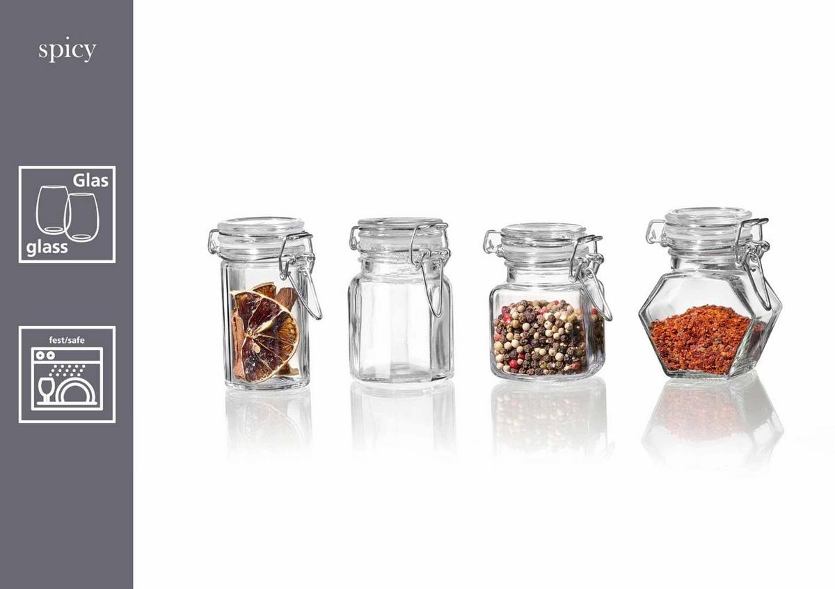 VORRATSGLÄSER Spicy transparent 12-tlg. - Transparent, Glas (2/2/2cm) - Ritzenhoff Breker