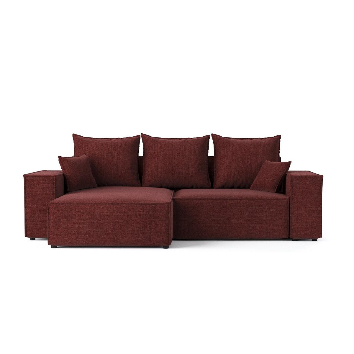 ECKSOFA SENSO mit Schlaffunktion Rot im City Stoff - Rot/Schwarz, Holz/Holzwerkstoff (255/148cm) - AltaBeds