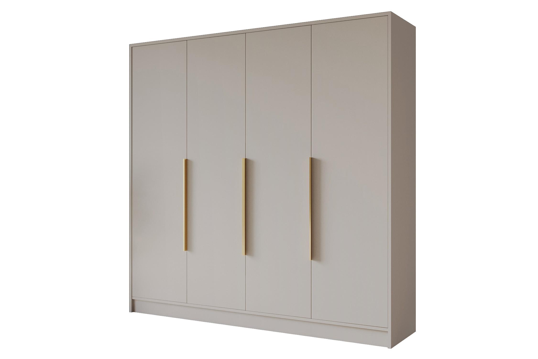 KLEIDERSCHRANK - PORTO - 200 - Kaschmir - Kaschmir/Goldfarben, Holzwerkstoff (200/200/51cm) - ALTDECOR