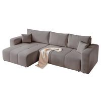 ECKSOFA Leros Xl Mit Schlaffunktion - Grau, Holzwerkstoff/Textil (278/145cm) - Fun Möbel