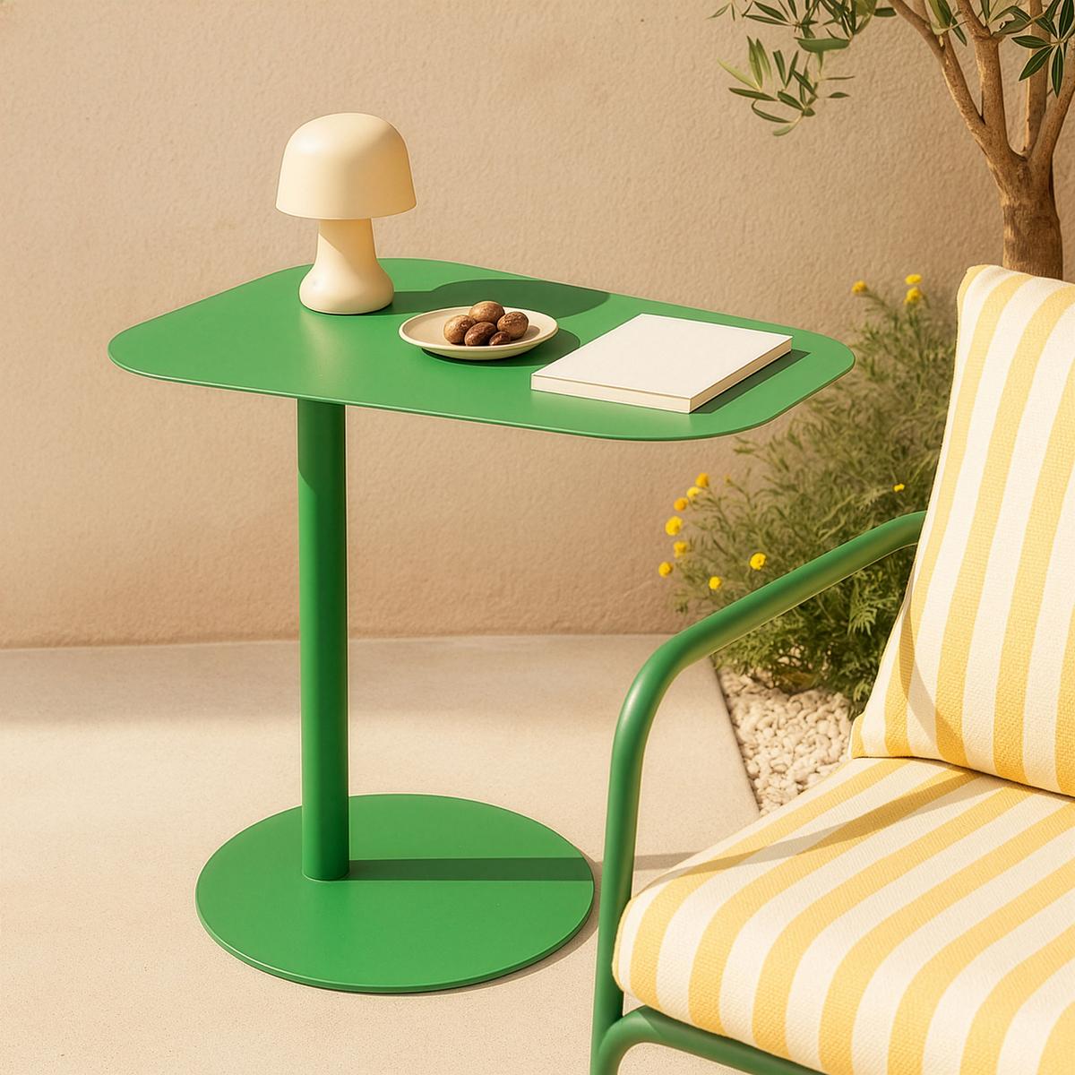 BEISTELLTISCH Nastätten - Grün, Metall (38/50/50cm) - [en.casa]