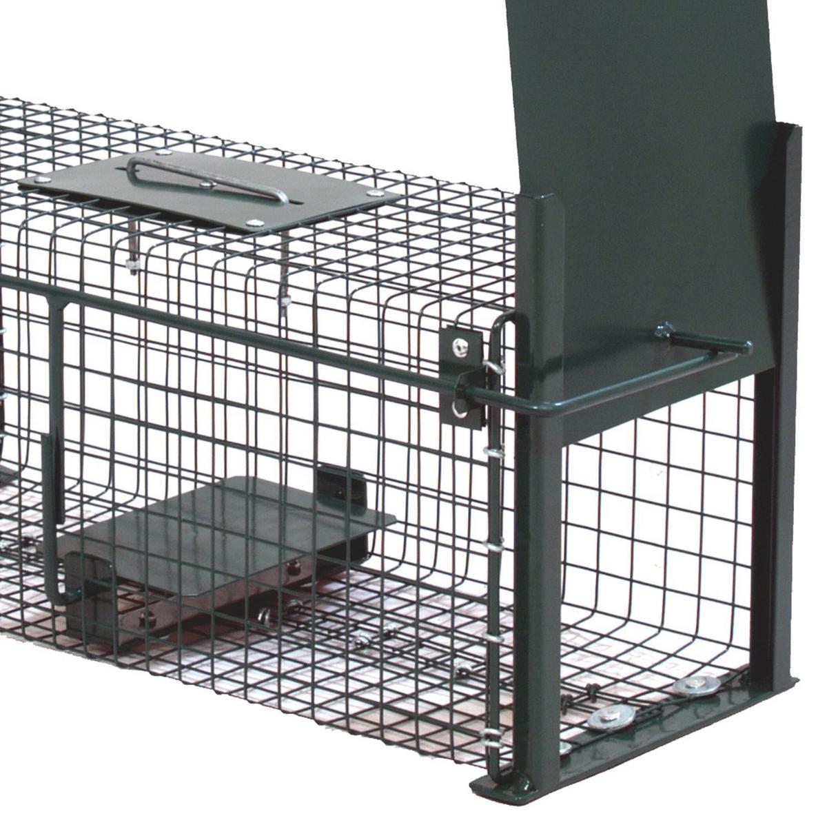 MOORLAND Safe 5006 – Lebendfalle 18 x 18 x 50 cm, 2 Eingänge, 1,8 mm Drahtgitter - Grün, Holz (18/18/50cm) - Moorland
