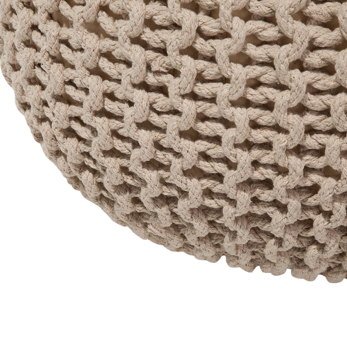 POUF Conrad 40/40/25 cm - Beige, Naturmaterialen/Textil (40/25/40cm) - Beliani
