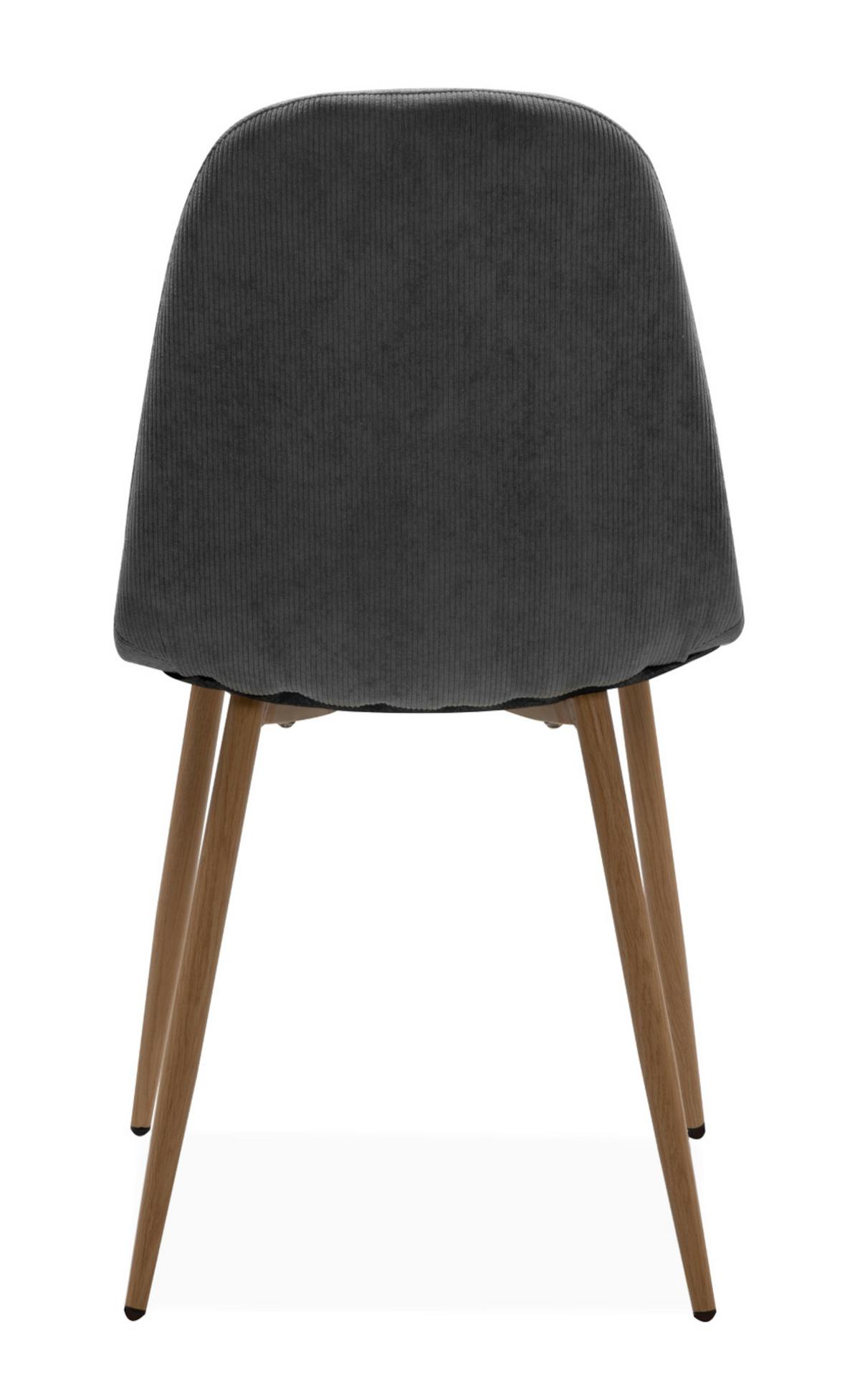 STUHL 4er-Set grau Cord, Esszimmerstuhl mit 4-Fuß-Gestell - Braun/Grau, Textil/Metall (50/83/43cm) - Furn.Design