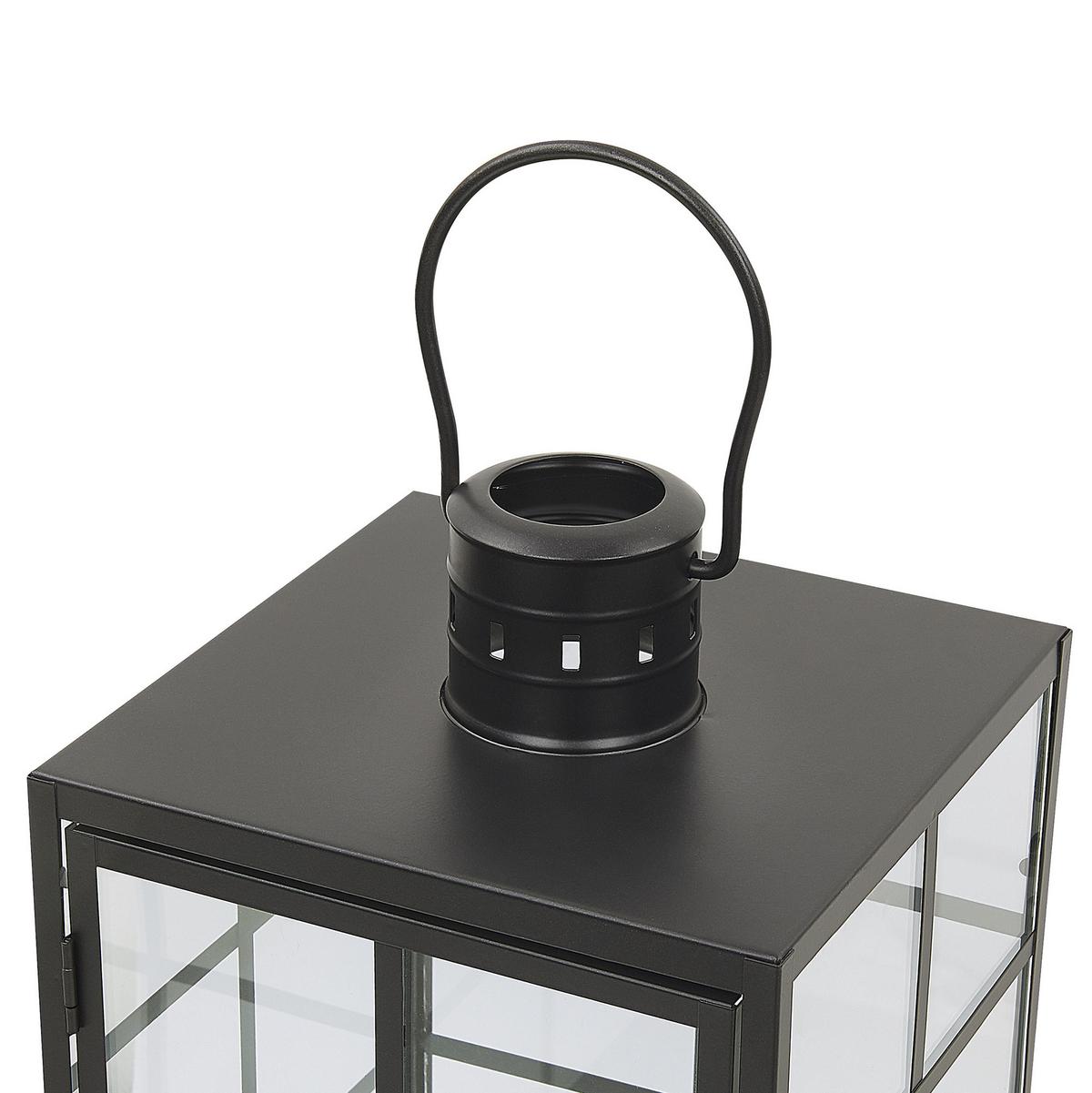 LATERNE Metall 33 cm Schwarz Bintan - Schwarz, Metall (20/33/20cm) - Beliani