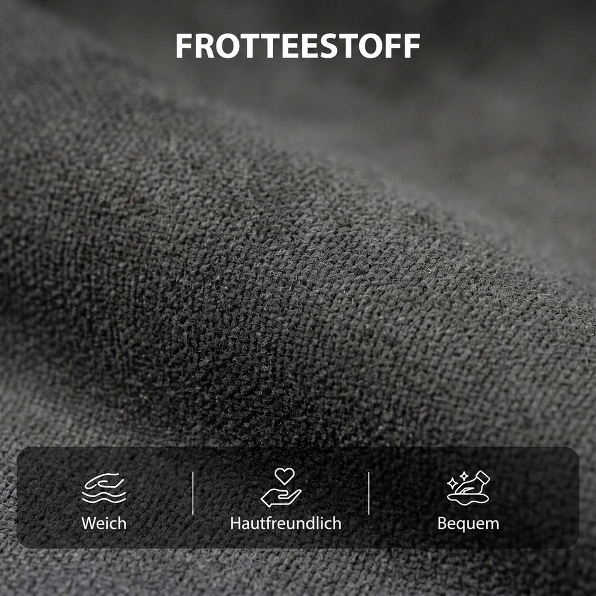 RELAXSESSEL Frottee Dunkelgrau - Dunkelgrau/Schwarz, Holzwerkstoff/Textil (90/110/94cm) - HOMCOM