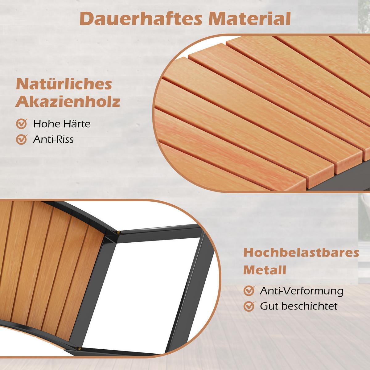 GARTENBANK Belastbarkeit 360kg holzfarbe - Naturfarben, Holz (146/45/58cm) - COSTWAY