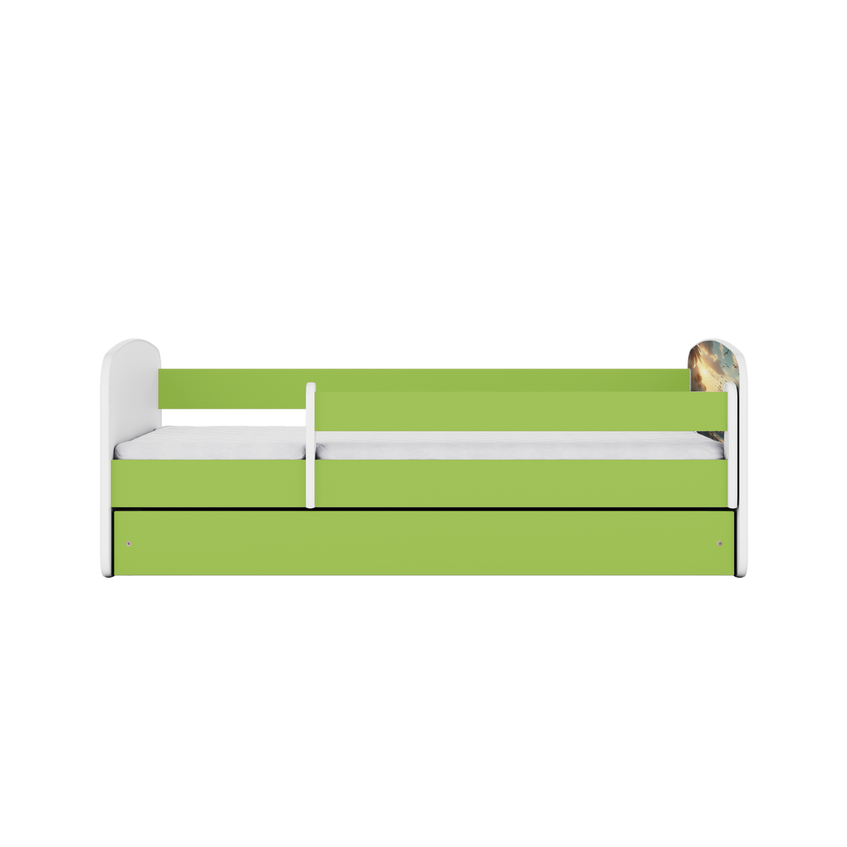 KINDERBETT Schiff mit Schublade 180/80 90/61/184 - Grün, Holzwerkstoff (80/180cm) - RAUMHIRSCH FURNITURE
