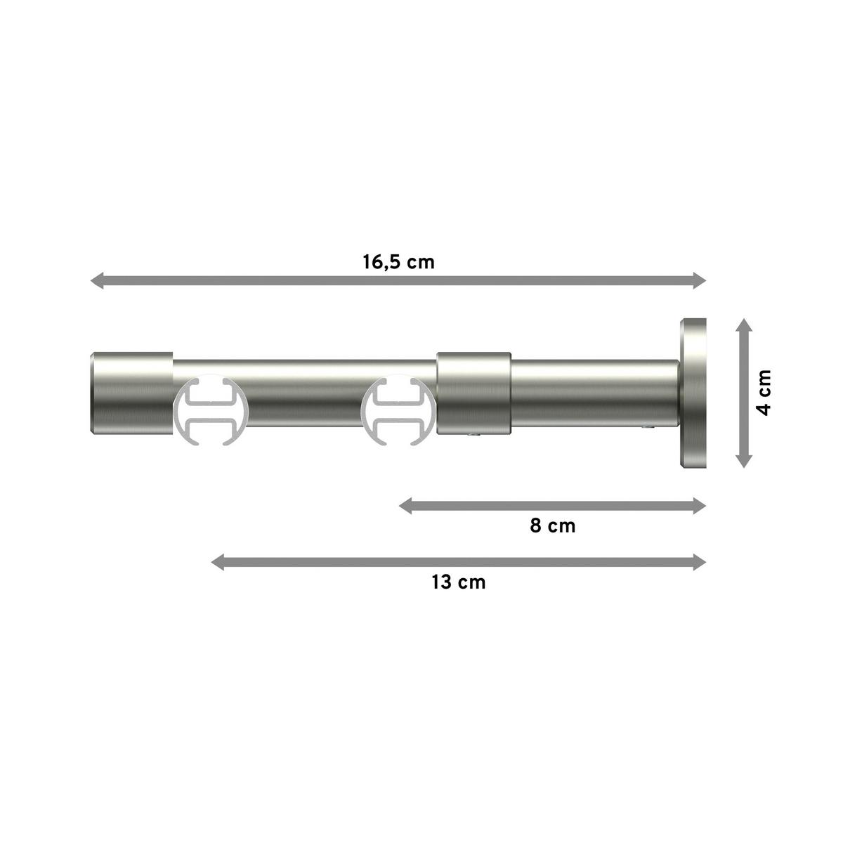 GARDINENSTANGE INNENLAUF Prestige Luino 480 cm (geteilt in 3 x 160 cm), 2-läufig, 20 mm Ø Edelstahl-Optik - Edelstahlfarben, Metall (480cm) - INTERDECO