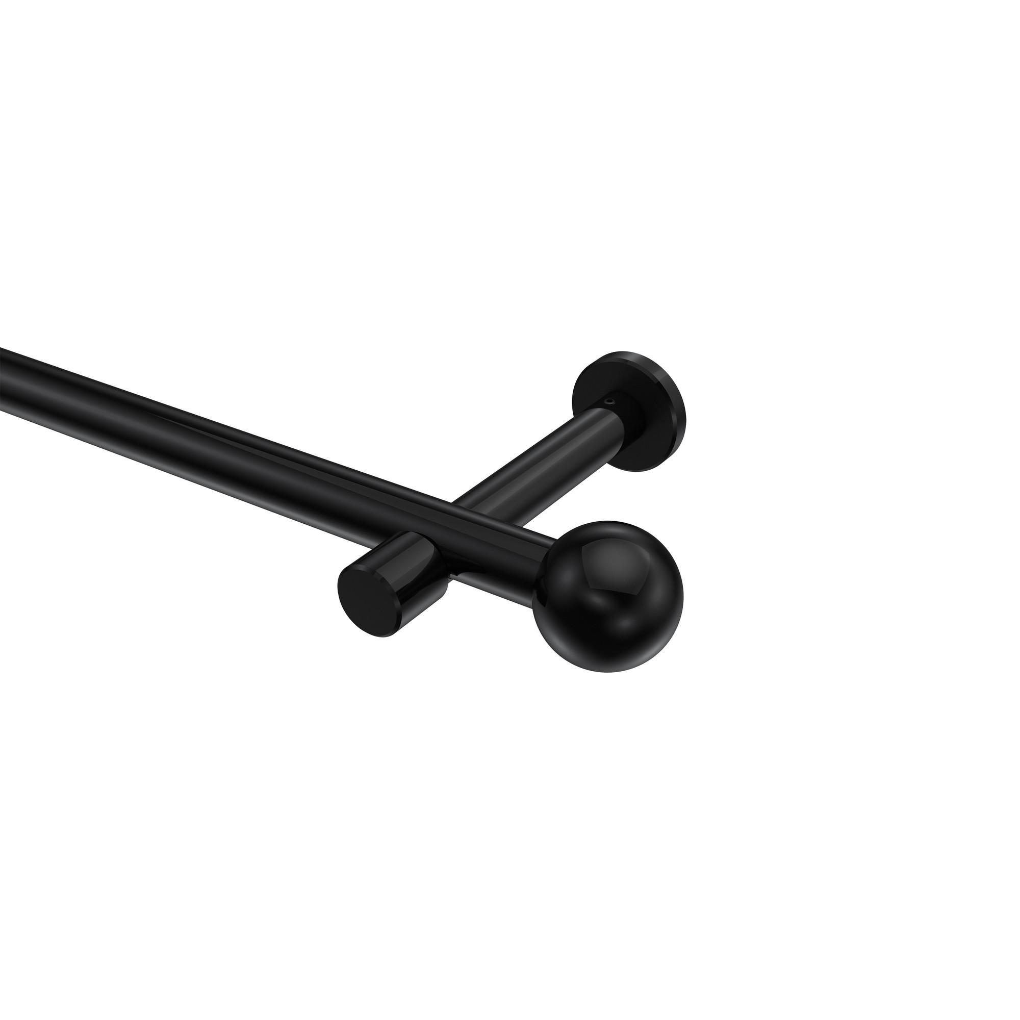 GARDINENSTANGE Prestige Luino 180 cm, 1-läufig (ohne Ringe), 20 mm Ø Schwarz - Schwarz, Metall (180cm) - INTERDECO