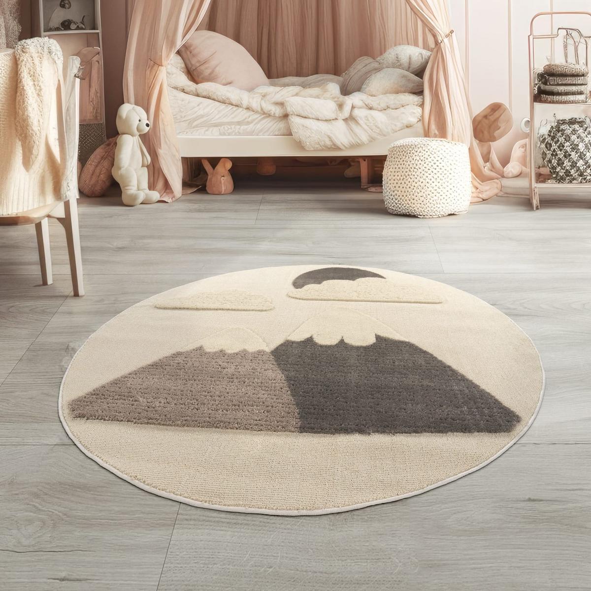 KINDERTEPPICH Creme Ø 120 cm - Creme, Kunststoff (120/120cm) - TT Home