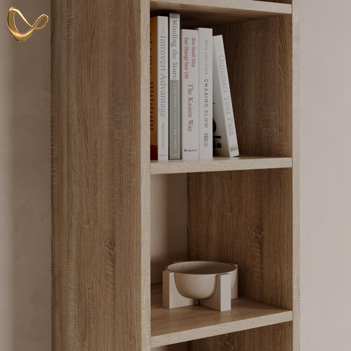 WANDREGAL Piave Sonoma 30 x 100 cm mit 4 offene Ablagen - Sonoma Eiche, Holzwerkstoff (30/100/30cm) - Livinity®